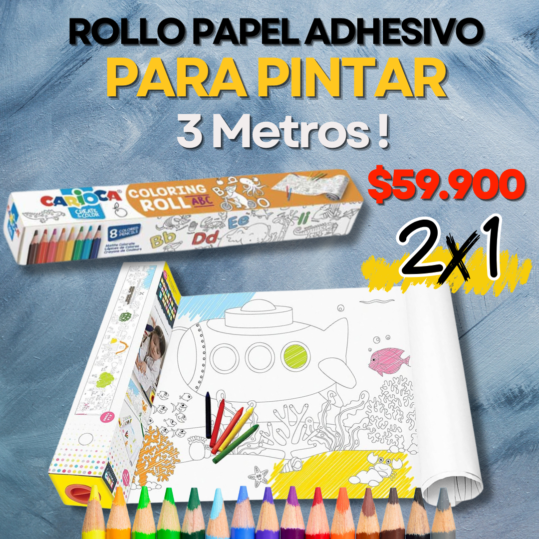 PROMOCIÓN 2X1 ROLLO ADHESIVO PARA COLOREAR 3 MTS !
